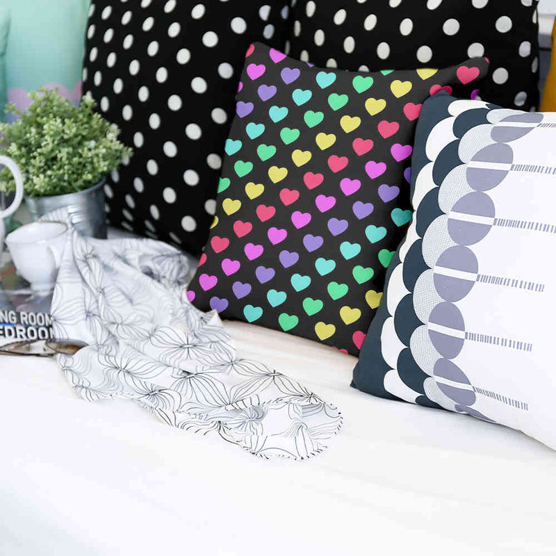 Health pillows colorful hearts