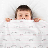 Set di biancheria da letto con coperte terapeutiche bianco con piccoli gatti