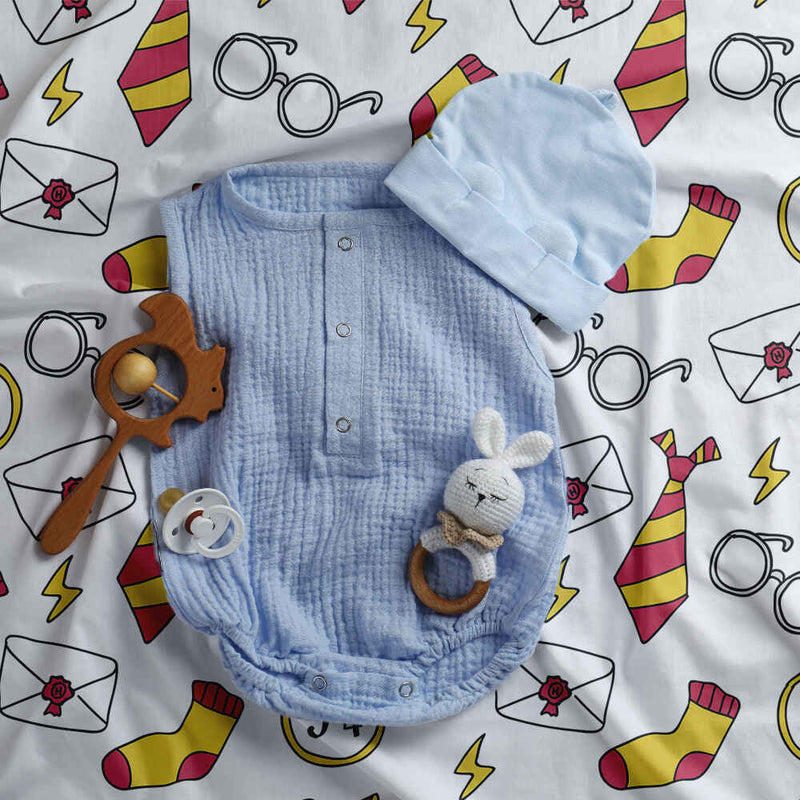 Therapy blanket bedding set, white, magic school.