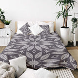 Juego de ropa de cama con manta terapéutica y gran flor