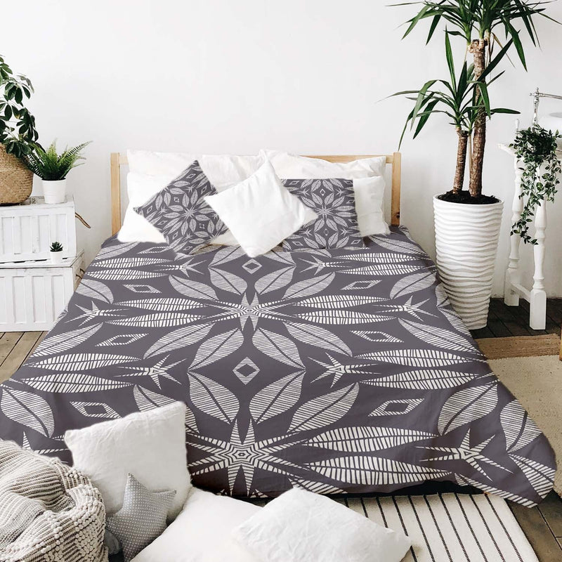 Juego de ropa de cama con manta terapéutica y gran flor
