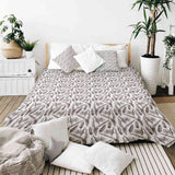 Therapy blanket bedding set, white with corn pattern.
