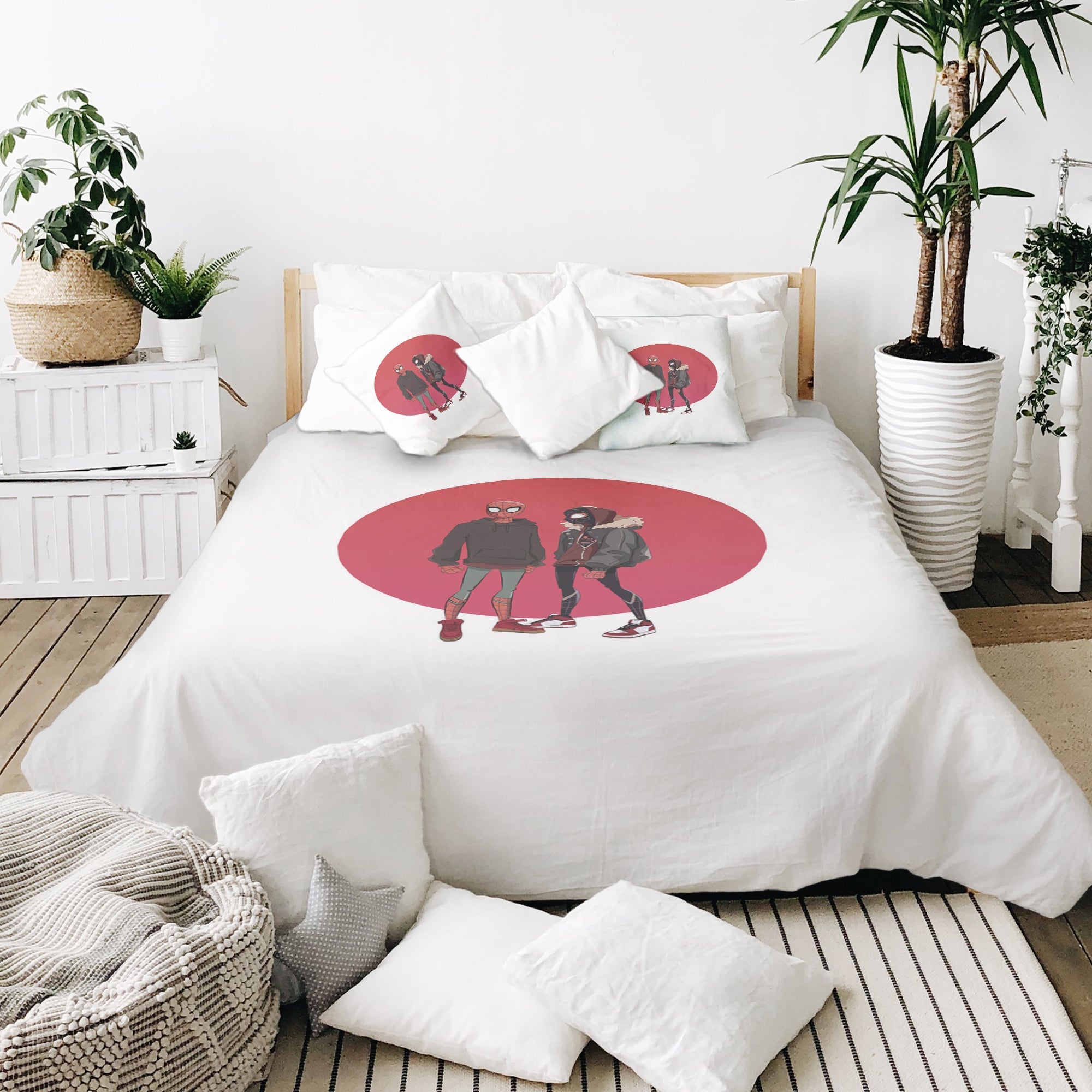 Original therapy blanket - cotton cover white with Spiderman