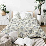 Therapy blankets bedding set leaf pattern beige