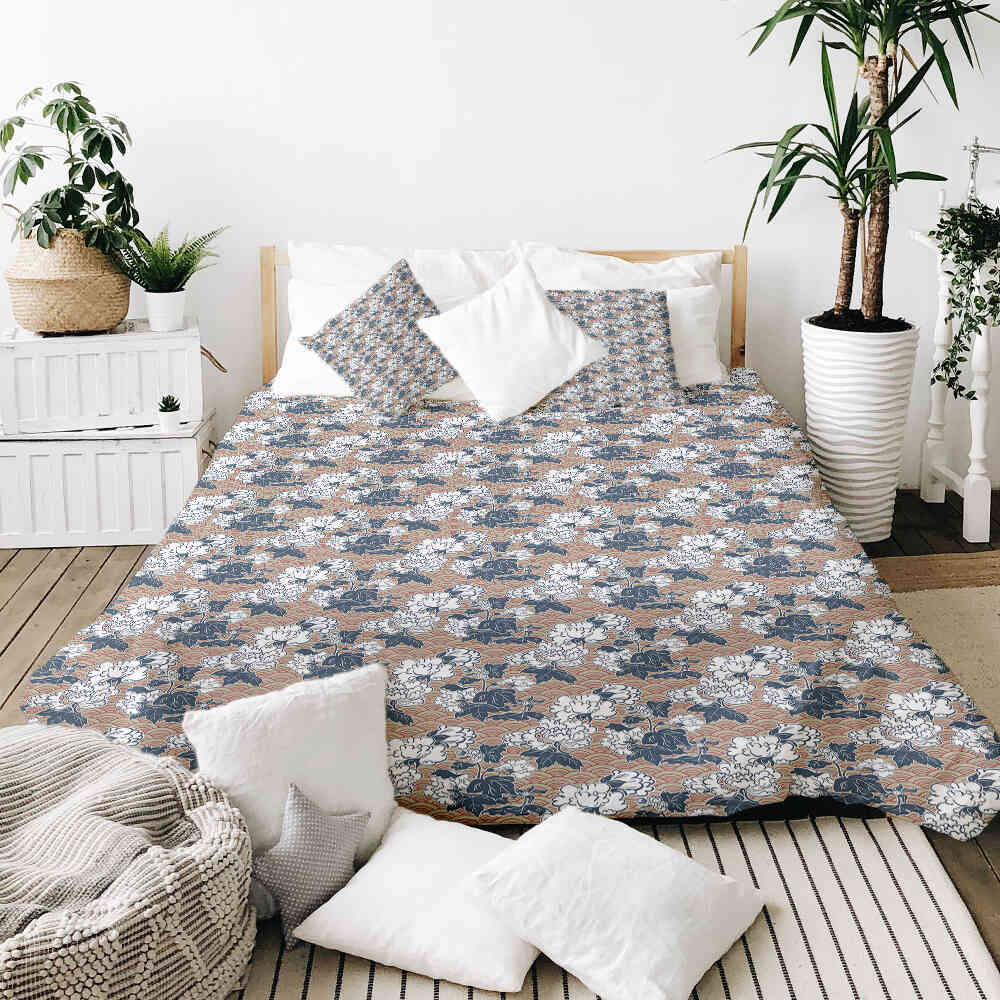 Therapiedekens beddengoedset met bloemen