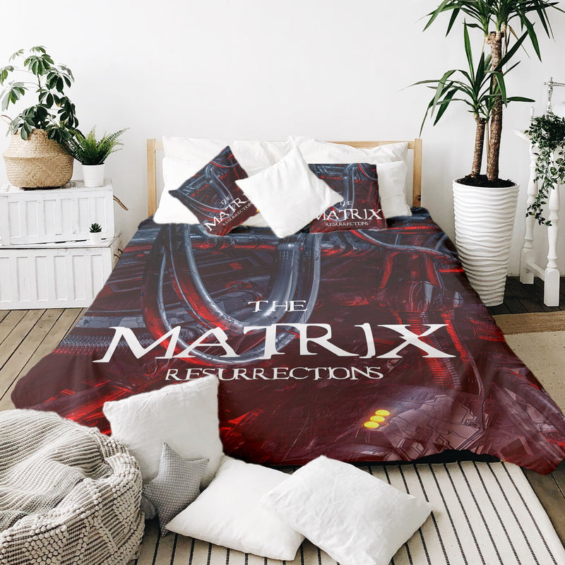 Set de ropa de cama con manta terapéutica rojo The Matrix