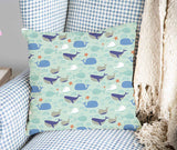 Cuscino salute verde con balene
