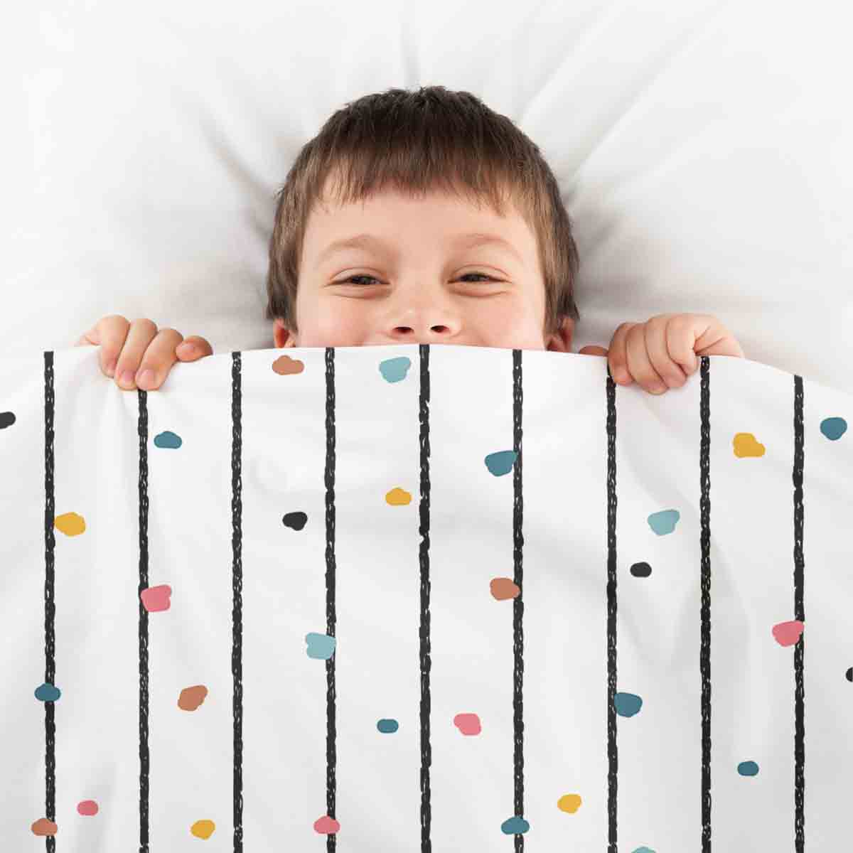 Set de ropa de cama con mantas terapéuticas y puntos de colores