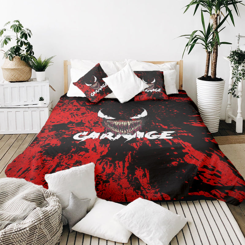 Juego de ropa de cama con manta terapéutica negro cara de comodín