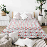 Set de ropa de cama con manta terapéutica blanco Love U