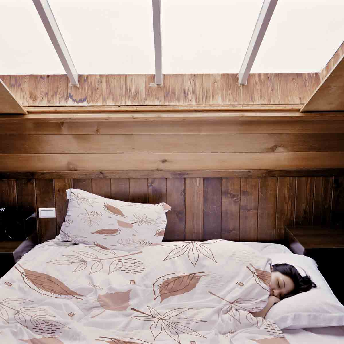 Manta terapéutica original - Funda de algodón rosa con hojas