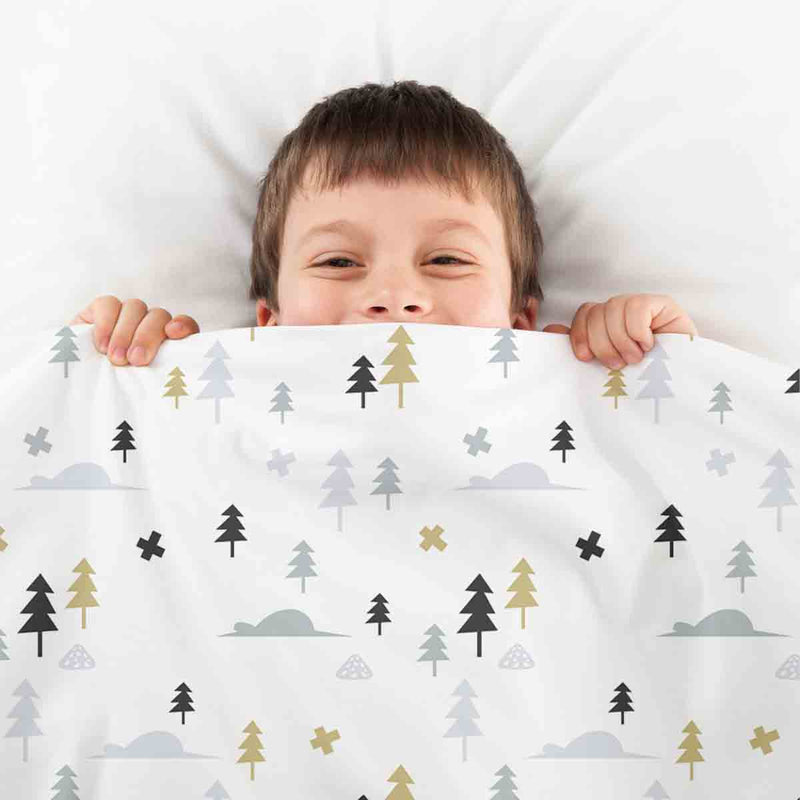 Therapy blankets bedding set grey forest