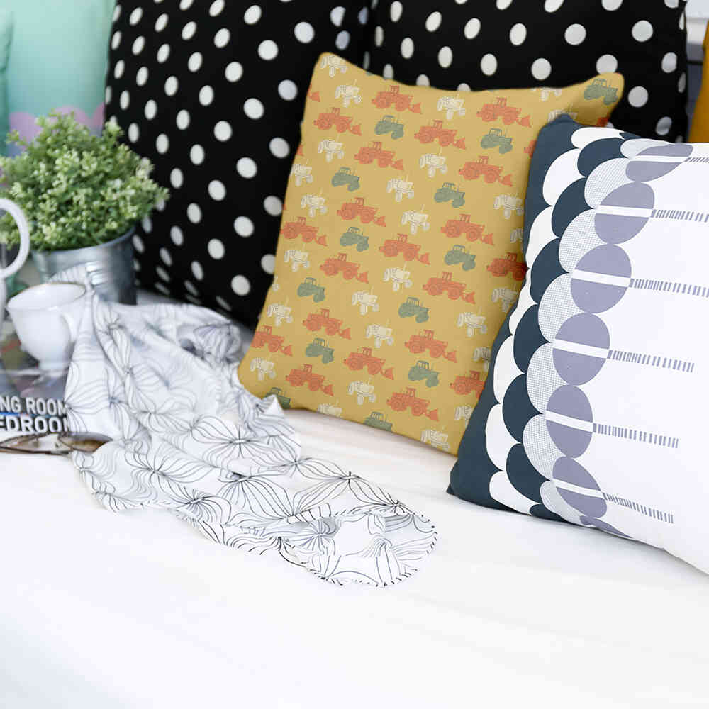 Health pillow orange with tractors