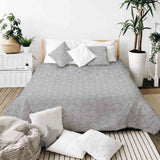 Therapy blankets bedding set grey geometric hearts