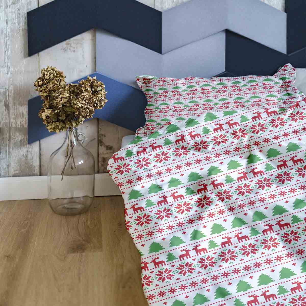 Originele therapiedeken - katoenen hoes Kerstmis in Noorwegen