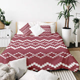 Set de ropa de cama con manta terapéutica y patrón navideño rojo