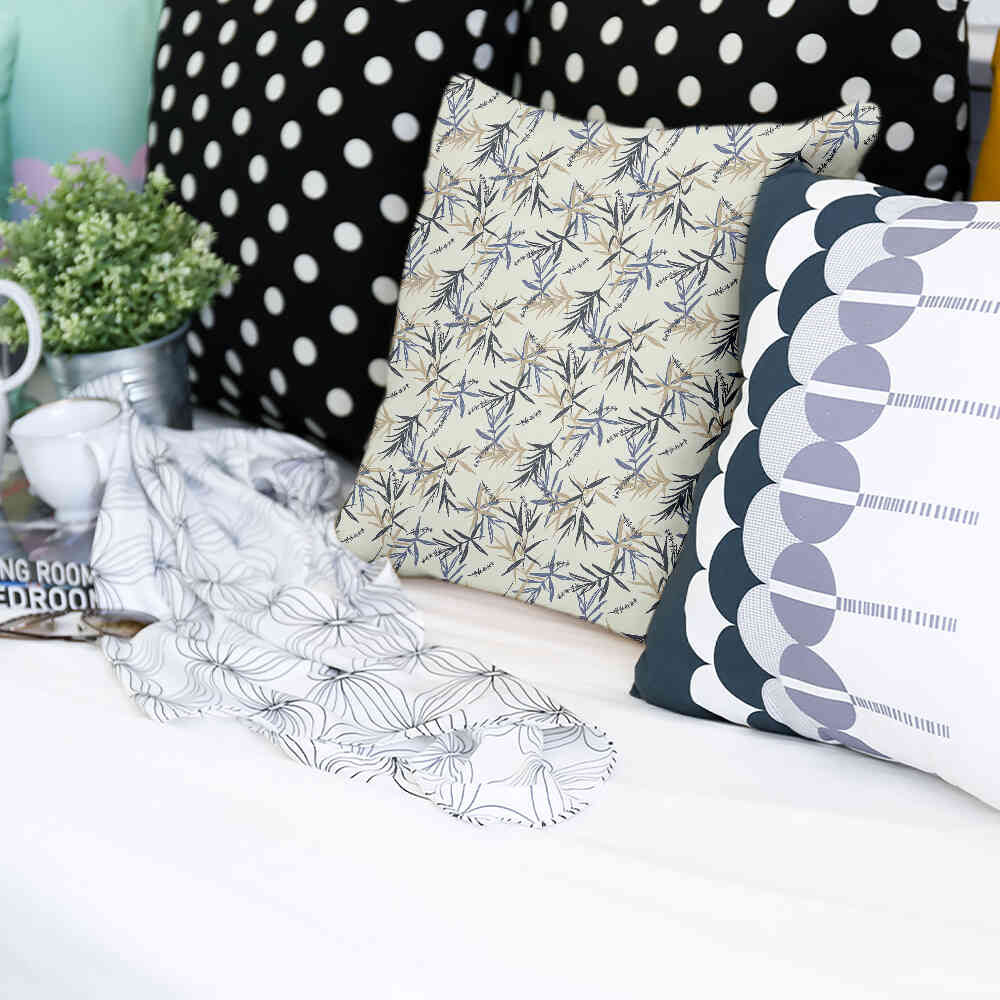 Health Pillow Leaf Pattern Beige