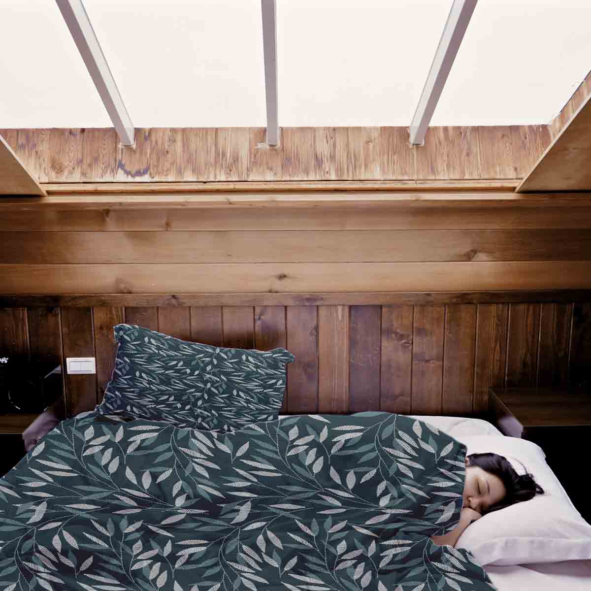 Therapy blankets bedding set with blue branches