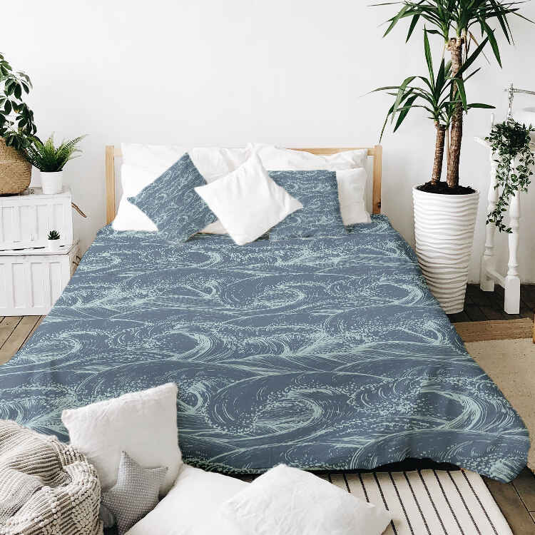 Therapy blankets bedding set waves in the sea