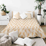 Set di biancheria da letto con coperta terapeutica bianca con grano giallo