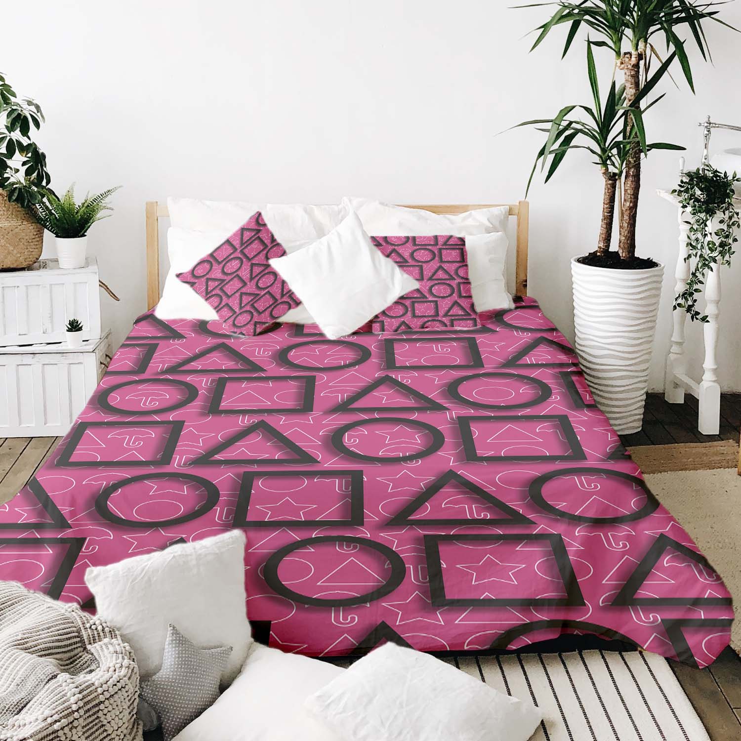 Set de ropa de cama con manta terapéutica Pink Squid