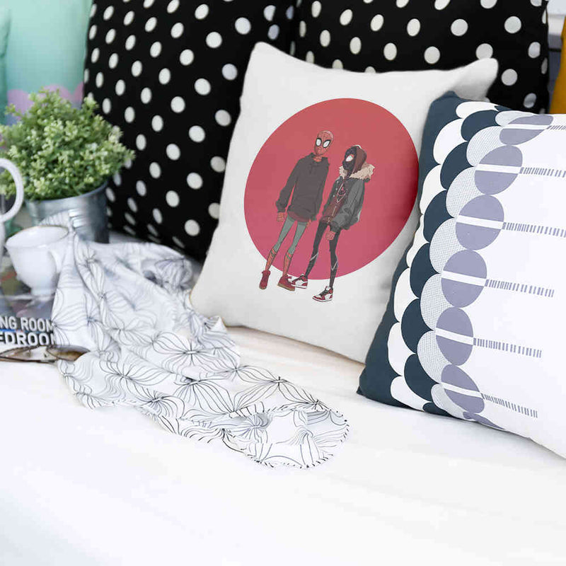 White health pillow with Spiderman
