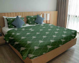 Therapy blanket bedding set, green with fir trees.
