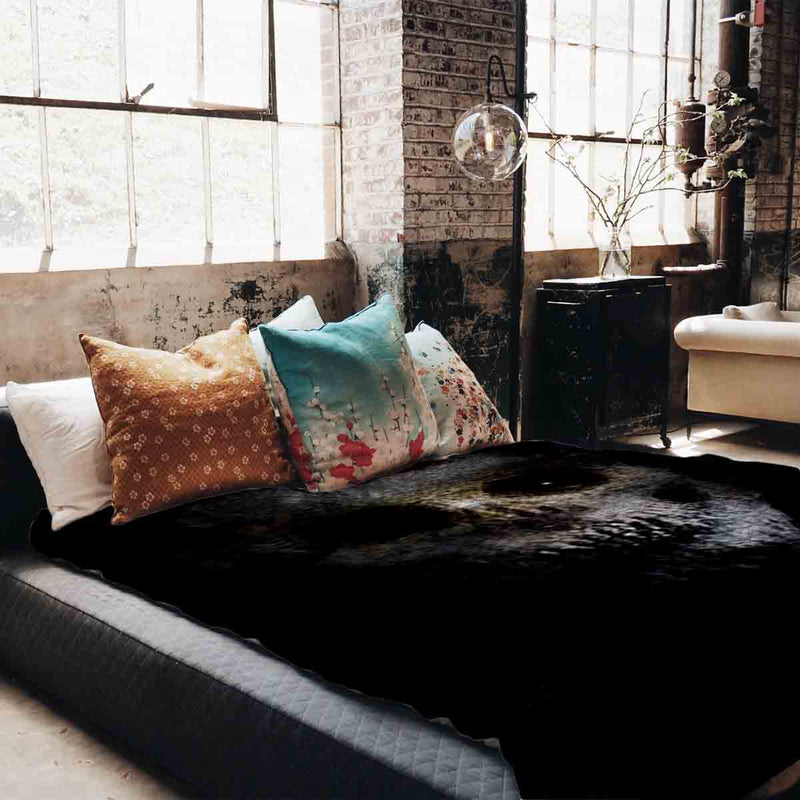 Set de ropa de cama y manta terapéutica negro terrorífico