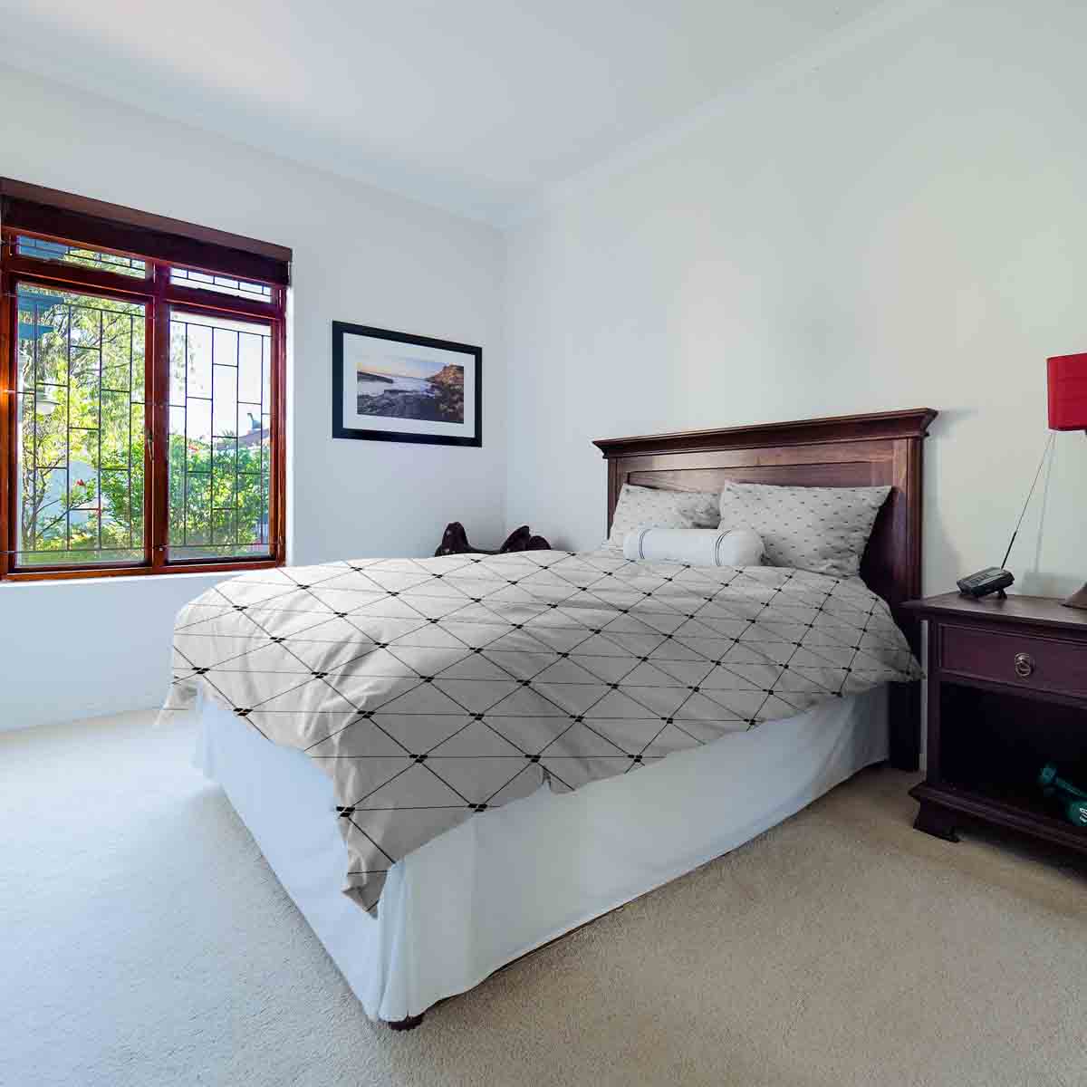 Therapy blankets bedding set white with triangle pattern