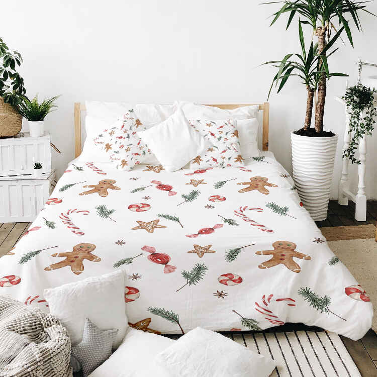 Therapy blankets bedding set white Christmas time