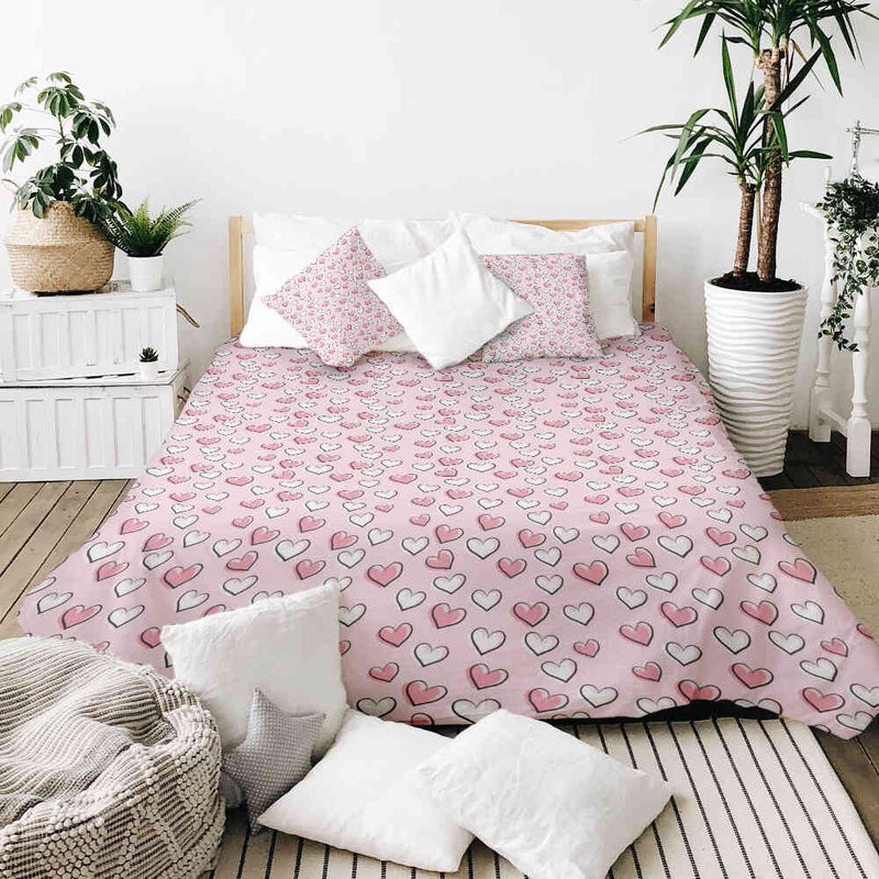 Set di biancheria da letto con coperte terapeutiche e dolci cuoricini