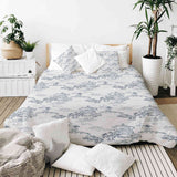 Therapy blanket bedding set, grey, Great Wall of China design.