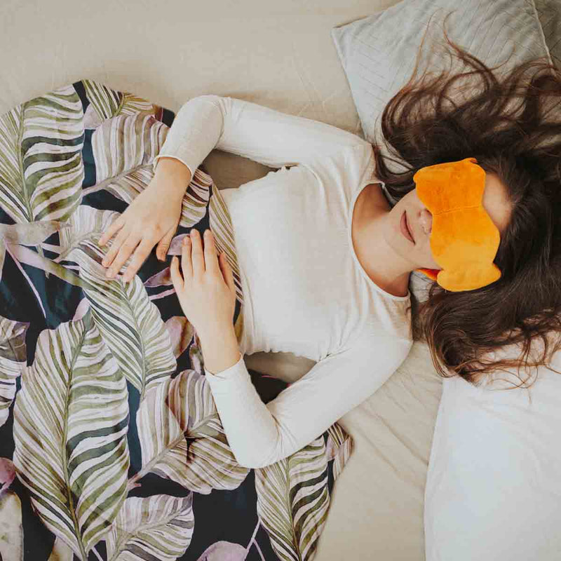 Juego de ropa de cama con manta terapéutica negro con hojas moradas