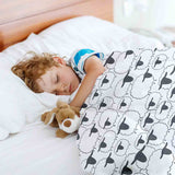 Therapy blanket bedding set, white with sheep.