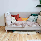 White health pillow with eucalyptus branches