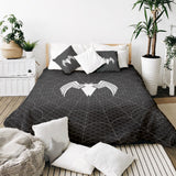 Juego de ropa de cama con manta terapéutica negra con araña