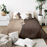 Therapy blanket and bedding set, brown, farmland pattern.