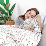 Therapy blanket and bedding set, white with delicate roses.