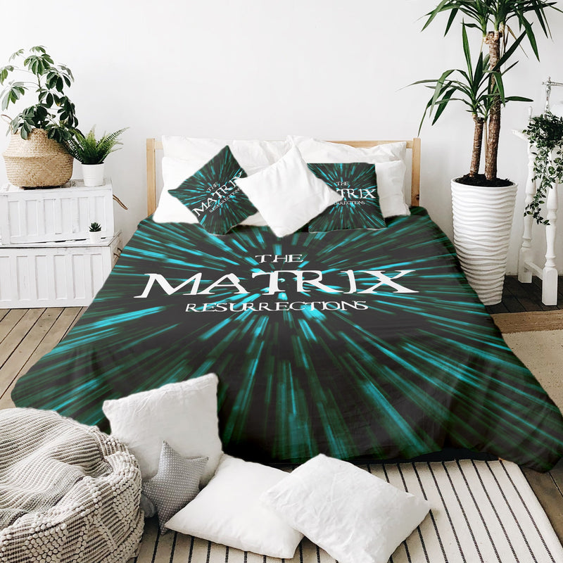 Set de ropa de cama con manta terapéutica y inscripción The Matrix