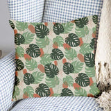 Health pillow, light green Monstera