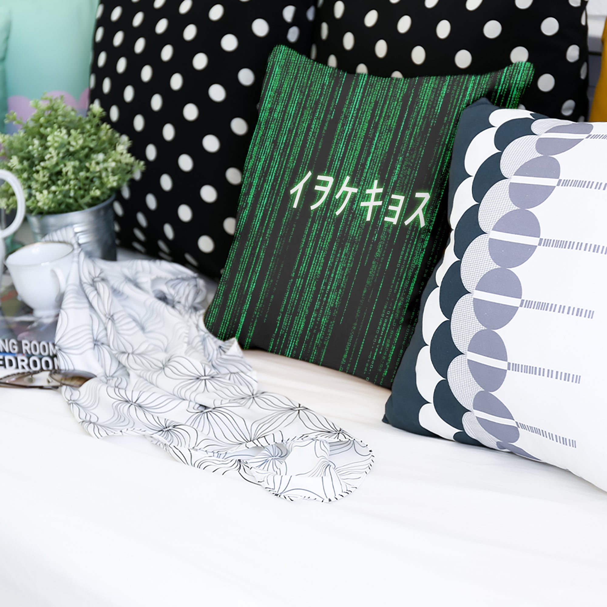 Cuscino salute Verde Codice Matrix