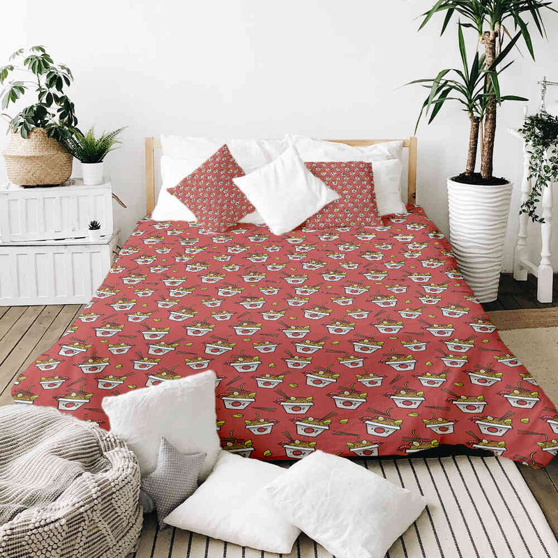 Set di biancheria da letto con coperta terapeutica rosso da asporto