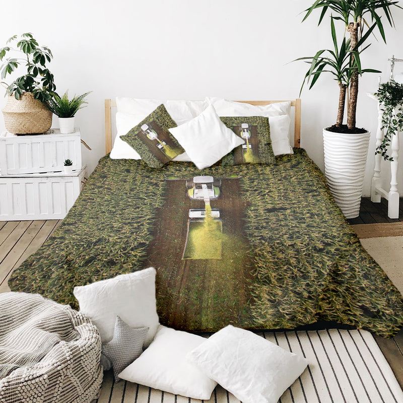 Therapy blankets bedding set green field
