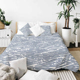 Therapy blankets bedding set, wavy pattern, blue.