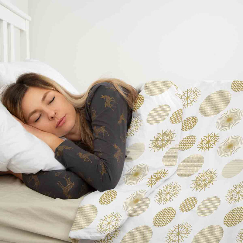 Therapy blankets bedding set golden Christmas ornaments