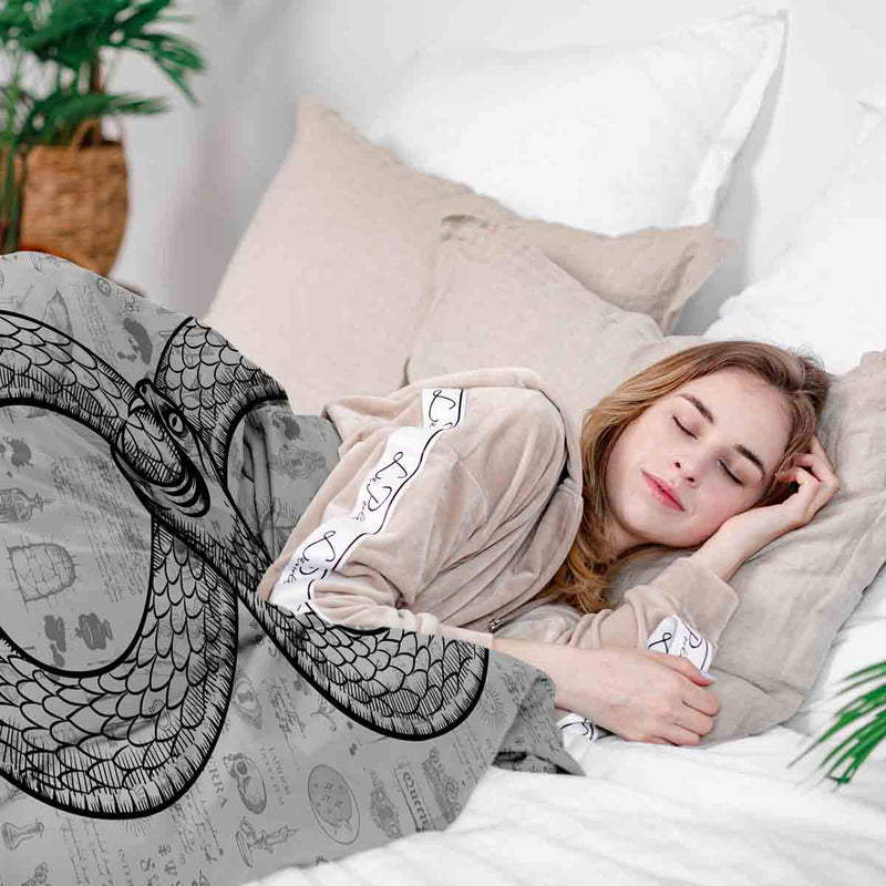 Set di biancheria da letto con motivo serpente per coperte terapeutiche