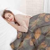 Set di biancheria da letto con coperta terapeutica motivo foglia autunnale