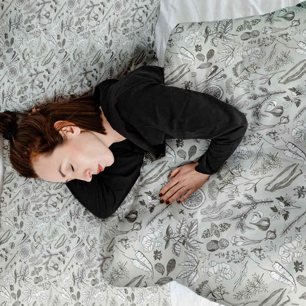 Set di biancheria da letto con coperta terapeutica grigio spezia