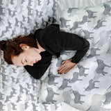 Therapy blankets bedding set grey with donkeys