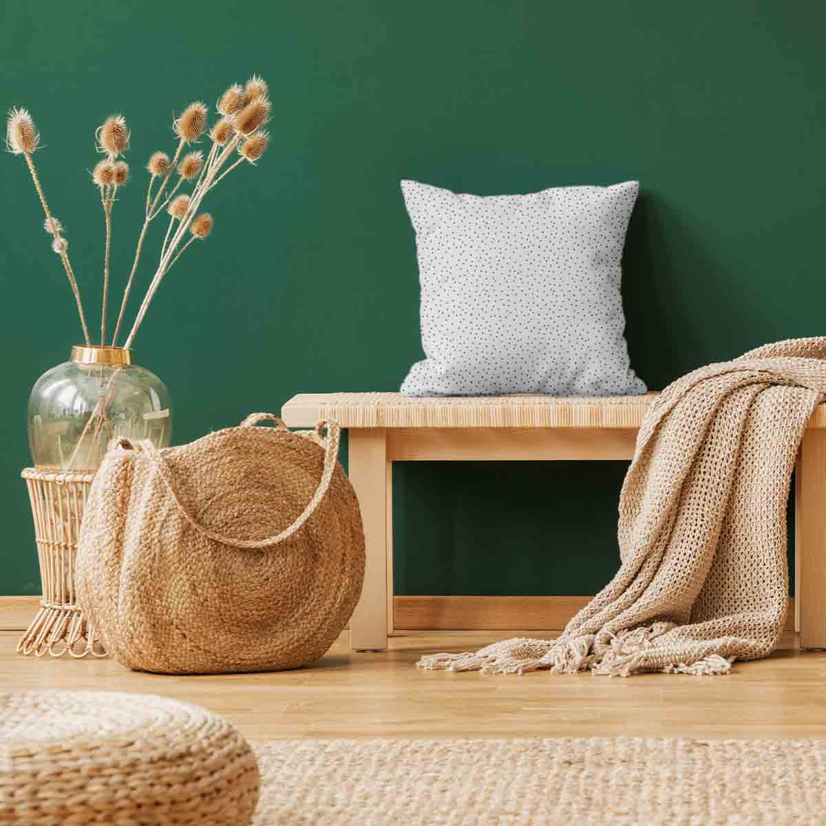 Almohada de salud negra con puntos